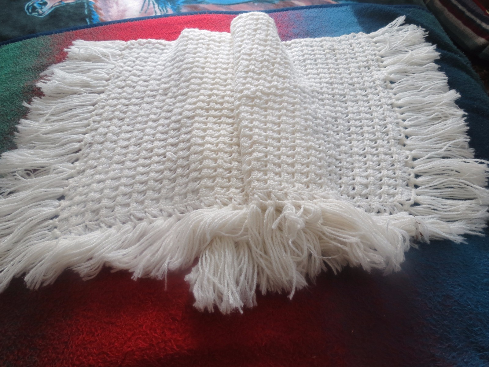 vintage handmade knitted shawl