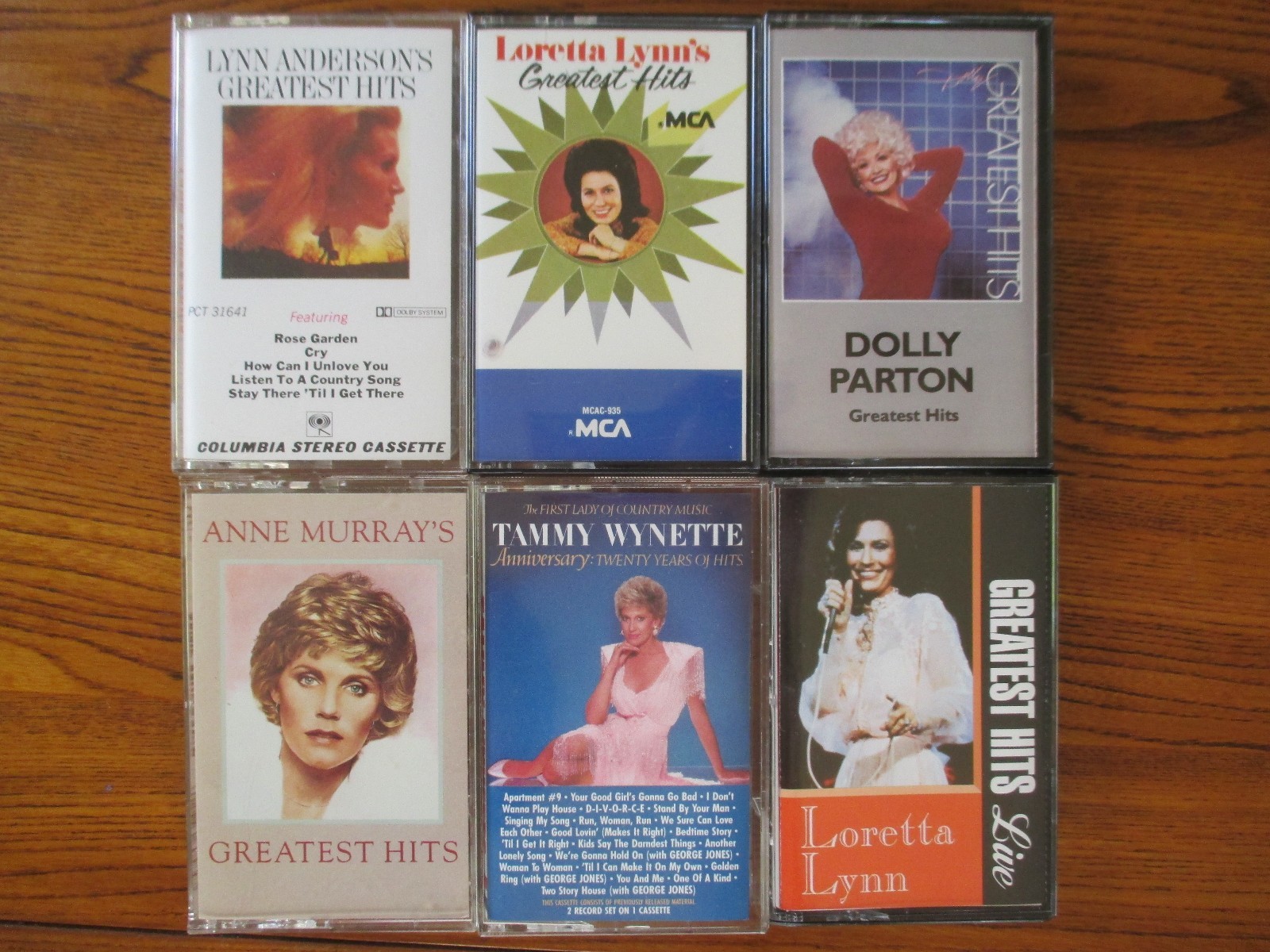 18 Cassette Tapes Hits Various Country Singers George Jones, Ann Murray, Dolly