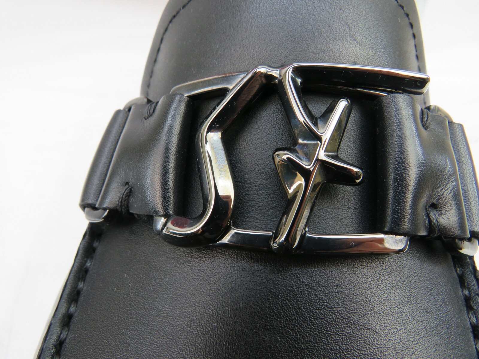 Pre-owned Ferragamo Peter Black Leather Sf Logo Buckle Moccasin Driving Loafers Us 10 D