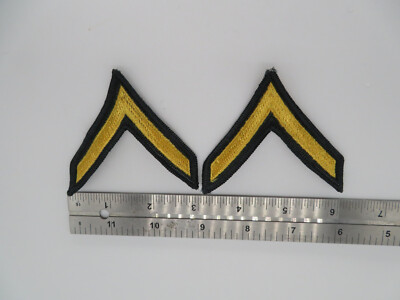 New Patch Rank PFC Private Frst Class NOS Sold as a Pair Olive Inset