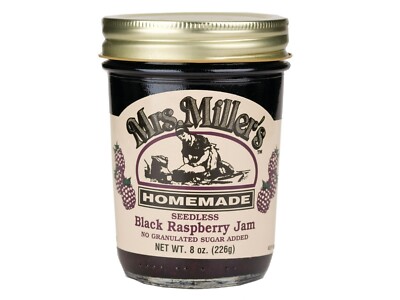 Mrs. Miller's No Sugar Seedless Black Raspberry Jam (3) 8 oz Jars Free Shipping