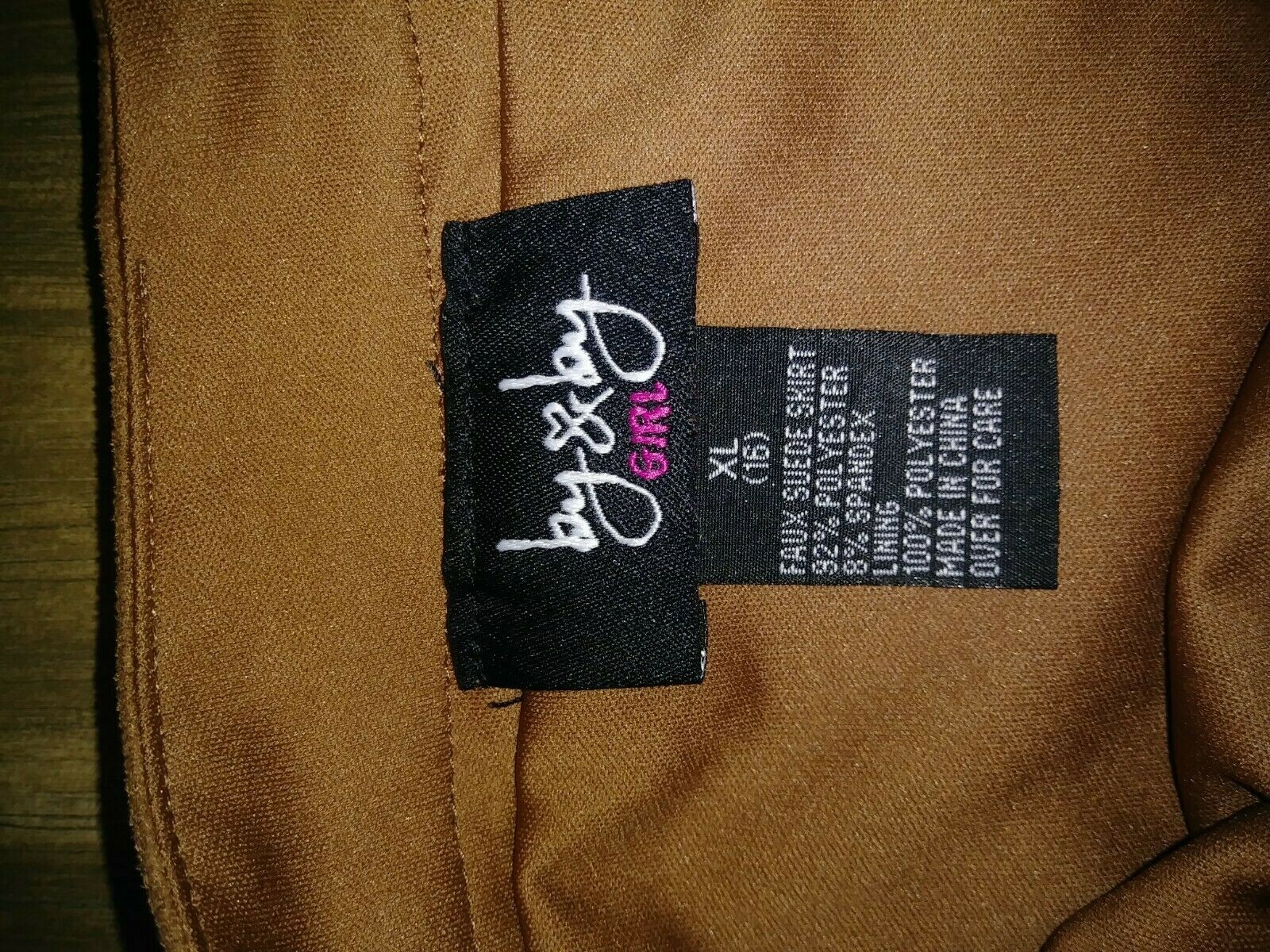 By & By Girls Faux Suede Brown Fringe Skirt Size 16 Back Zip Good Condition