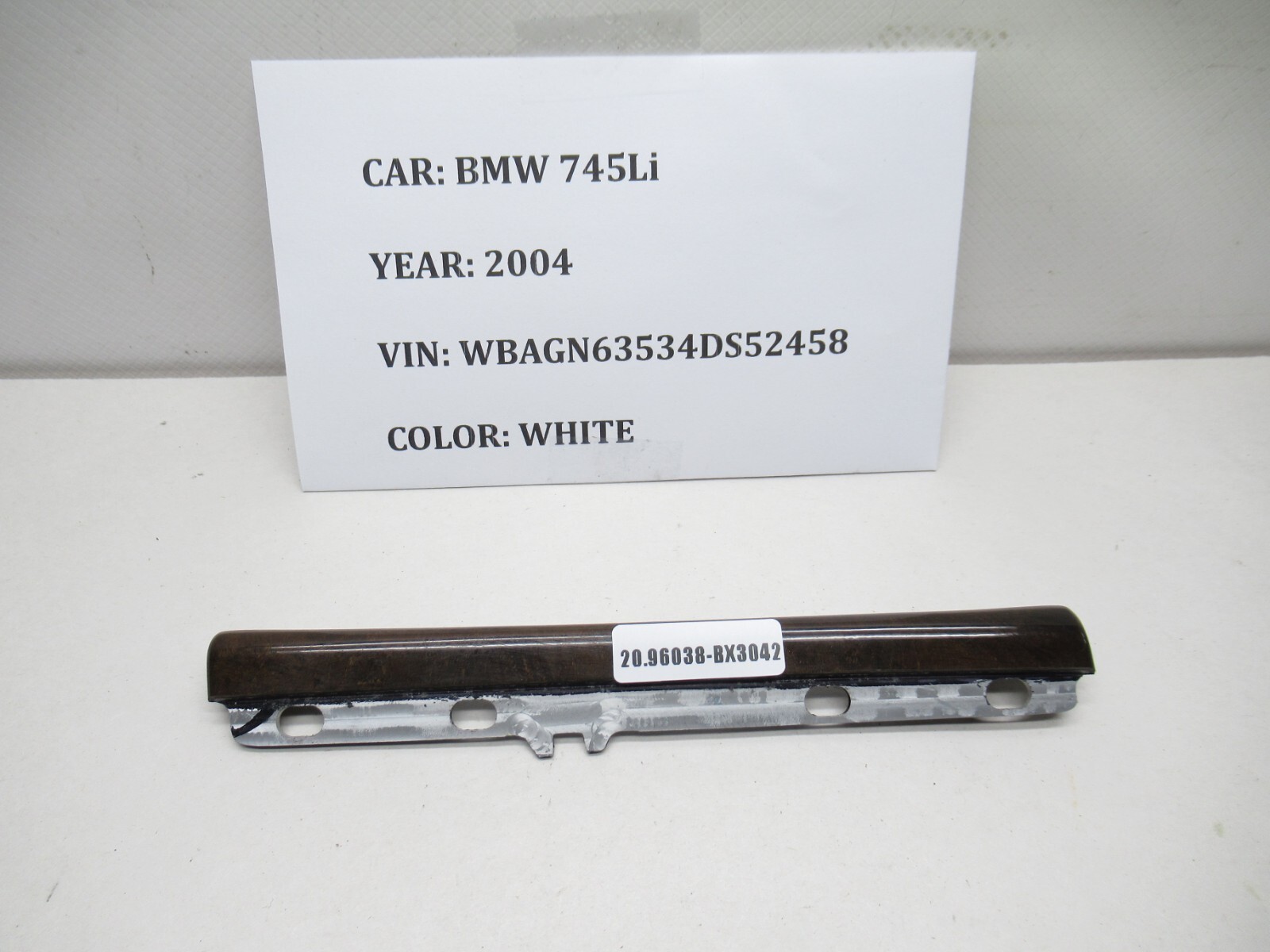 2002-2005 BMW 745Li Wood Interior Trim Strip OEM 7036109 Used E65 E66