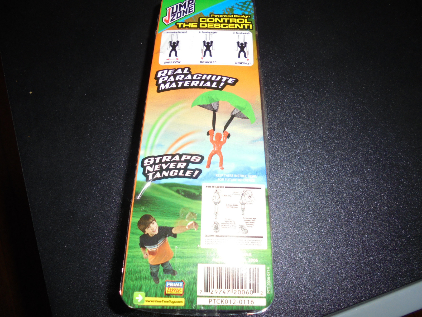 NEW orange Prime Time Toys Jump Zone  Original Sky Diver real parachute material