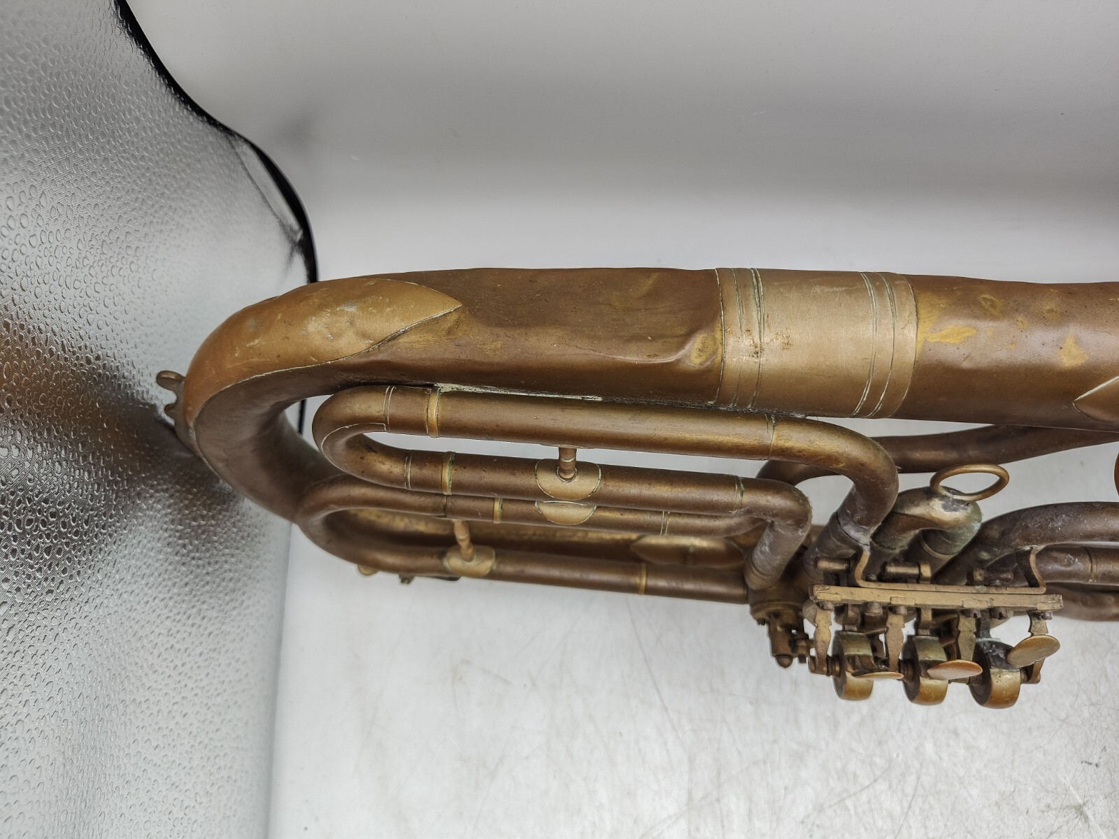 Antique - Ackermann Lesser Dresden German Rotary Tenor Horn (Alto) - Dented!