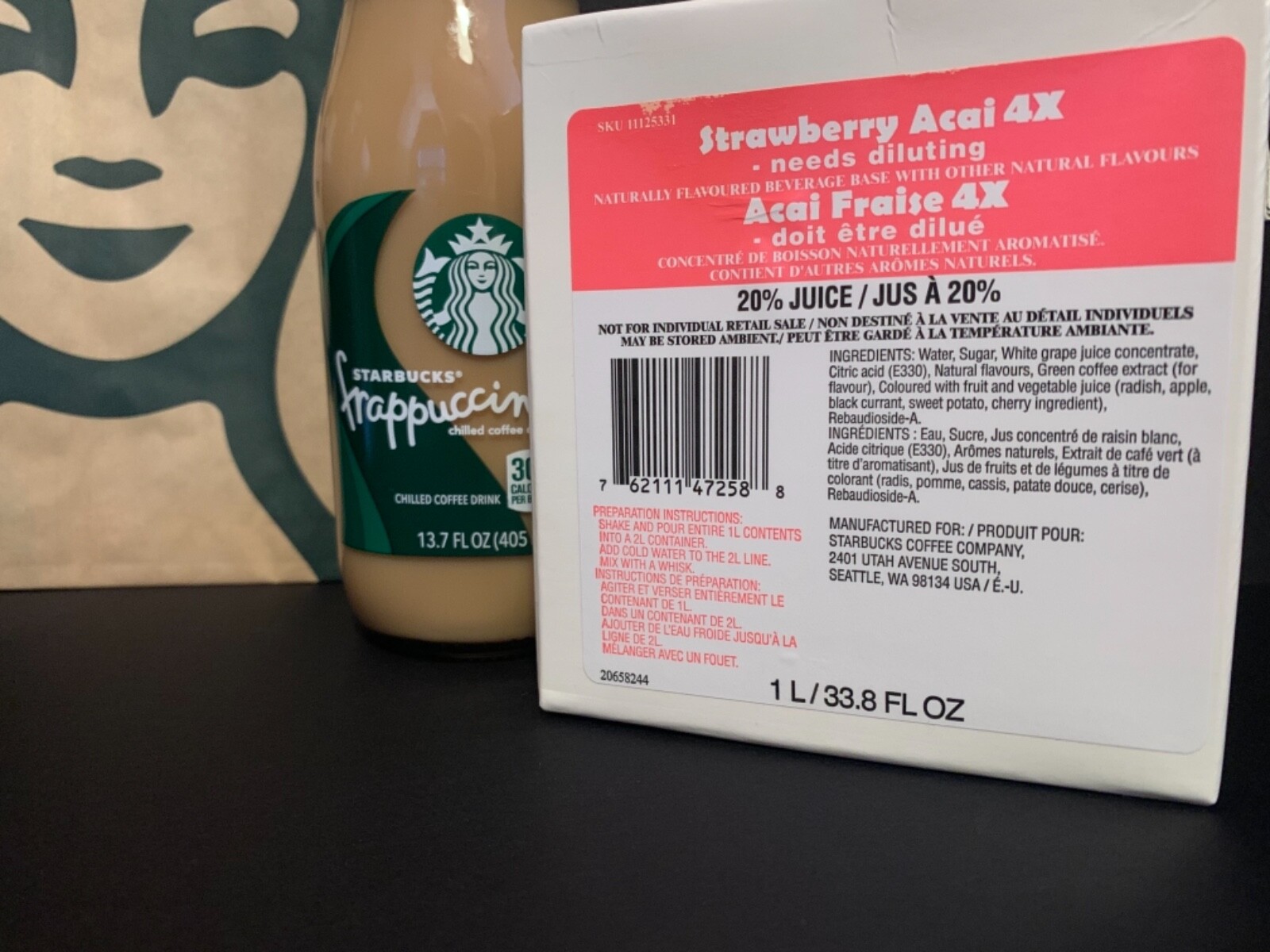 Starbucks Strawberry Acai 4X Base NEW FORMULA USED IN STORES Best
