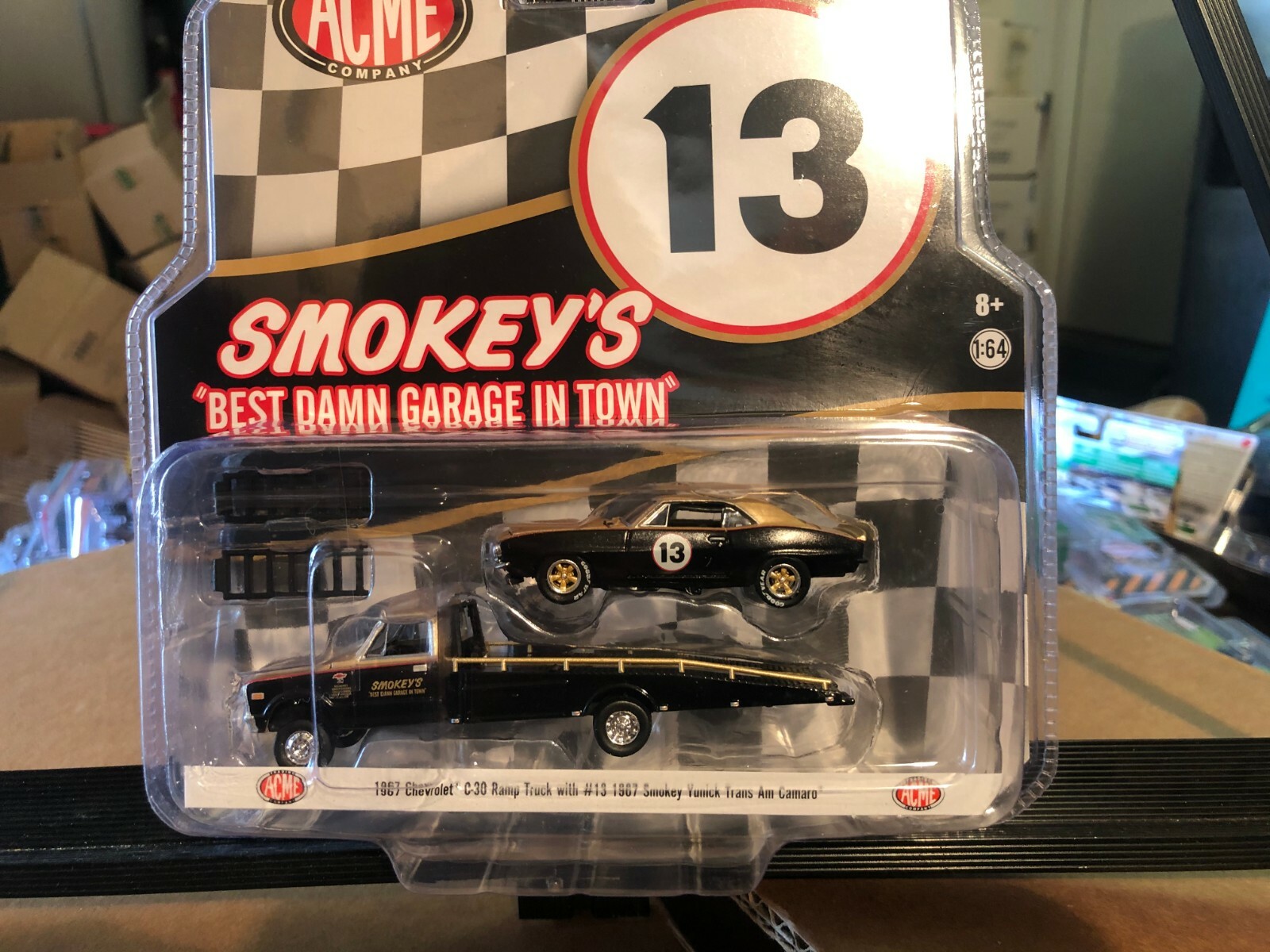 1/64 ACME SMOKEY'S YUNICK CHEVROLET C30 RAMP TRUCK & #13 1/64 ACME SMOKEY'S YUNICK CHEVROLET C30 RAMP TRUCK & #13