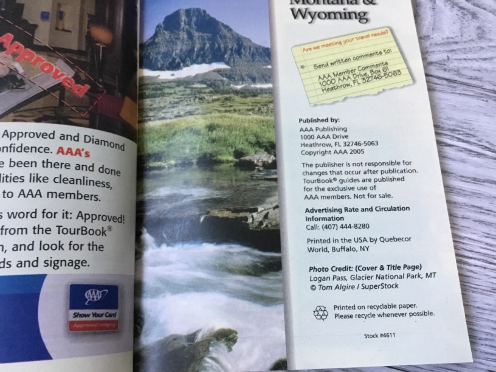 AAA Tour Books 2005 Edition Idaho Montana Wyoming Western Canada Alaska Travel