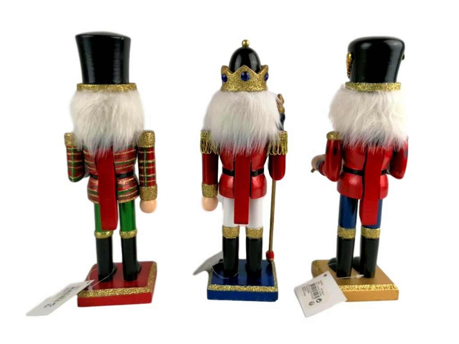 Nussknacker Rot 25cm Holz Figur Deko Weihnachten Weihnachtsdeko Gold Grün Blau
