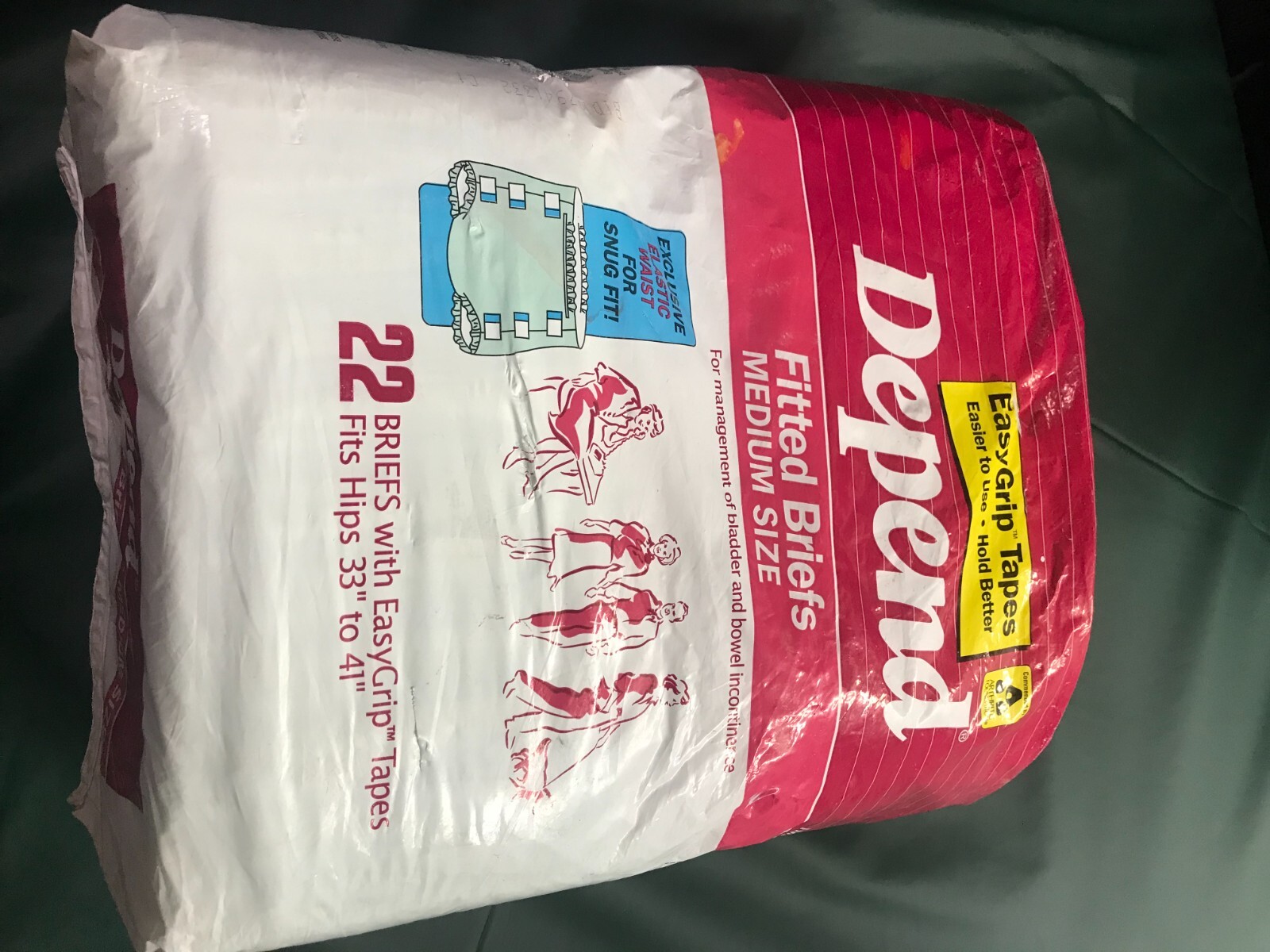 Vintage Depend Fitted Briefs 1 pack 16 Medium 6 tape Adult DiapersのeBay