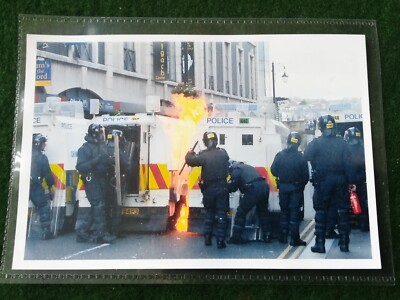 RUC Royal Ulster Constabulary Riot Squad Londonderry Photo Postcard.