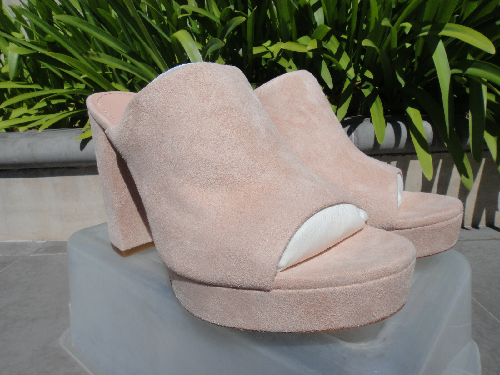 Pre-owned Mansur Gavriel Platform Mule 100mm Heel Rosa(lt Pink) Eur39 Or 40 Msrp$625, In Rosa (lt Pink)