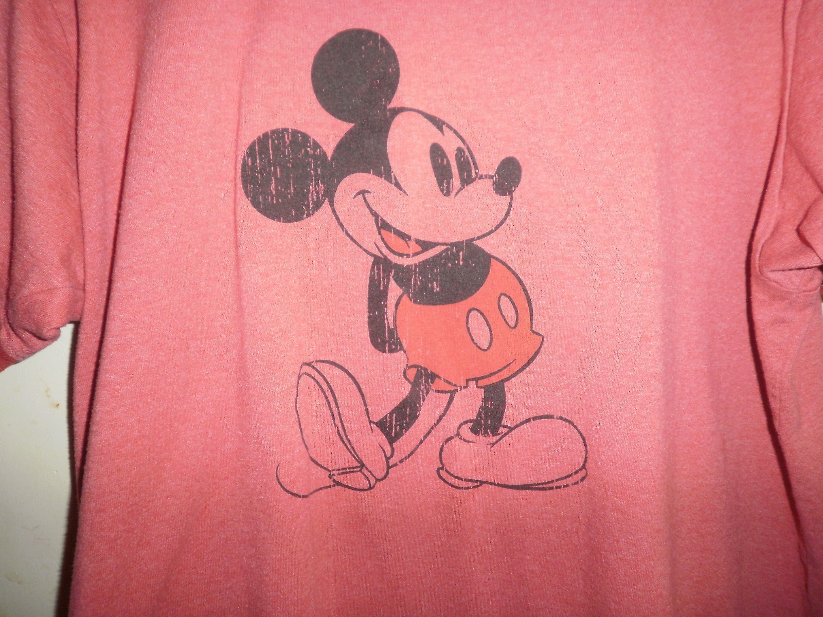 Mens Disneyland Resort Micky Mouse Shirt Red Vintage Style Size Large