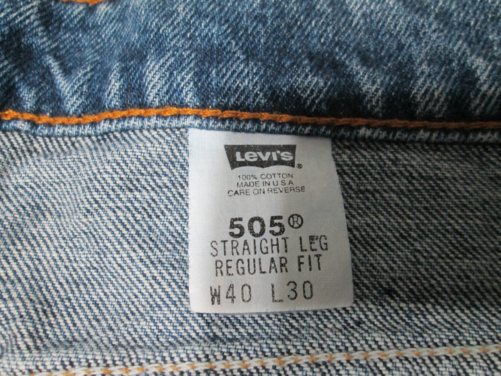 Levi's 505 New Vintage Jeans Men's 40x30 Denim 100% Cotton USA Regular Fit