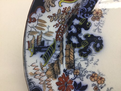 Antique Large Ridgway Chinese Japan Oval Platter