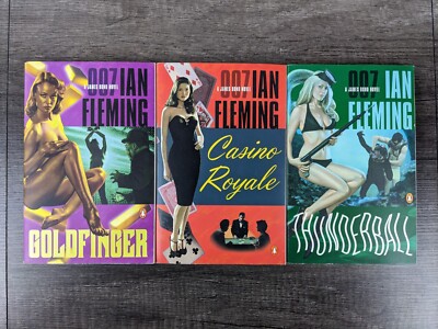 James Bond Ian Fleming Penguin Pulp Cover GOLDFINGER CASINO ROYALE THUNGERBALL