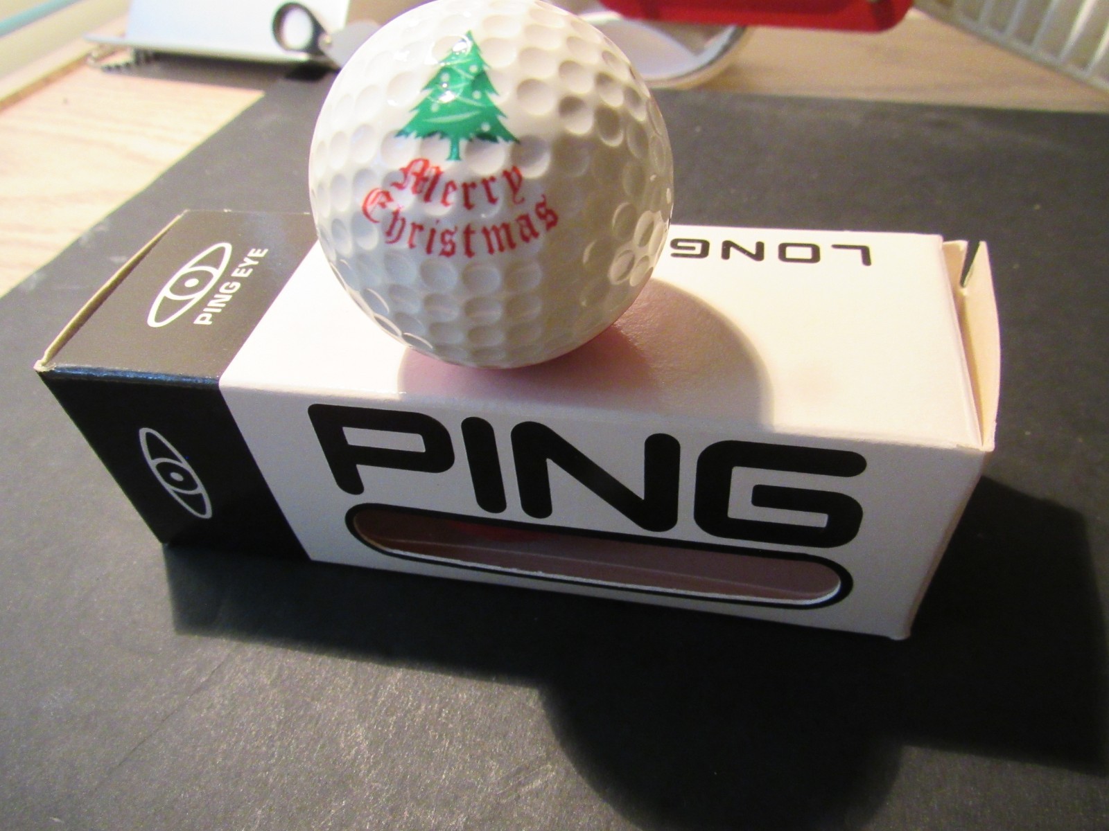 【未使用品】PING GOLFBALL merry Christmas Vintage Karsten ping eye Merry Christmas Golf balls,red