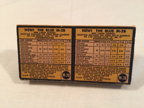 Vintage Rare New/Old Stock Sylvania Wabash Blue Dot M-2B 12 Superflash Bulbs