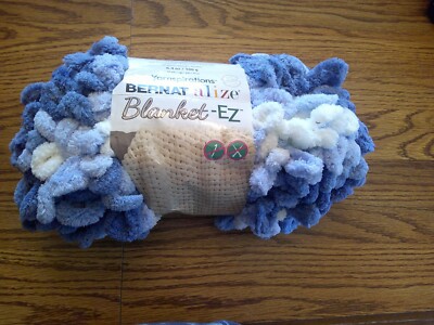 Bernat Alize Blanket-EZ 6.4 oz. polyester yarn, Denim Blues NEW