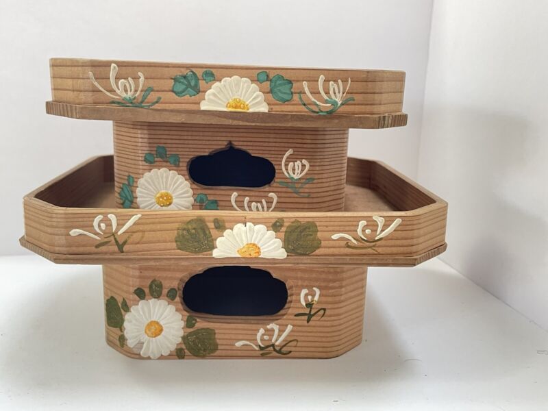 Vintage Japanese Wooden Display Trays (E4)