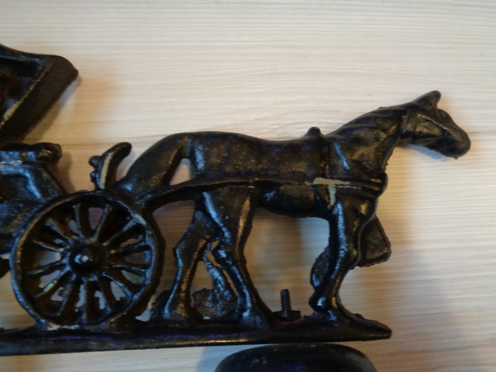 Vintage Cast Iron Horse & Buggy Wall Mounted Dinner Bell