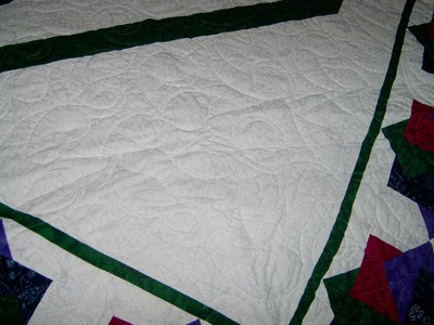 Queen Hand Made Star Spin Quilt  95x95  NEW