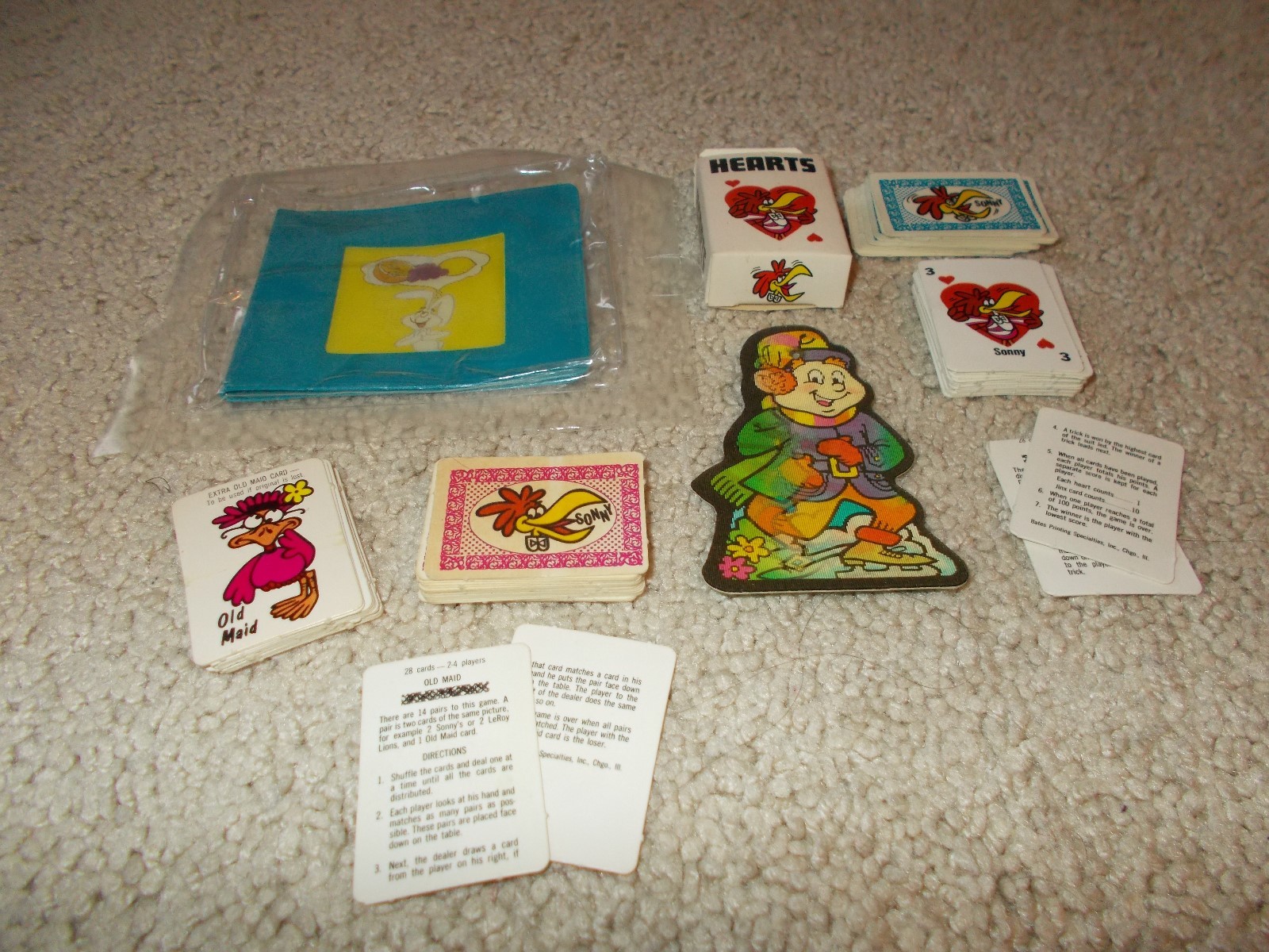 Vtg General Mills Cereal Premium Lot Trix Silly Rabbit FLICKER Wallet Sonny Luck