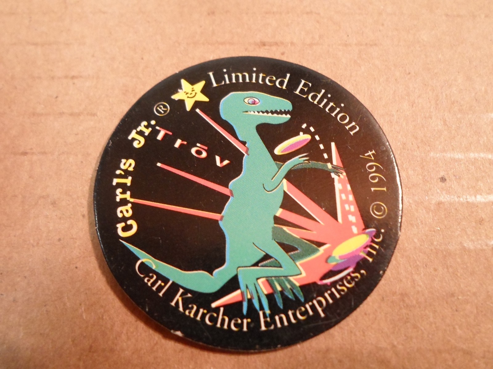 Carl's Jr Hardee's POG Milk Cap Game Dinosaur Trov T-Rex Limited Edition 1994