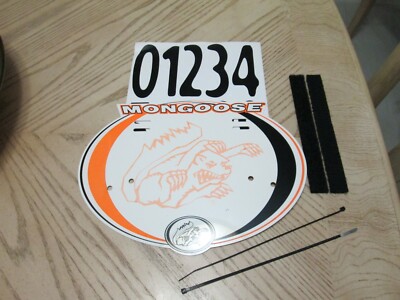 Old school  BMX Mongoose racing number plate +10 numbers 0 to 9