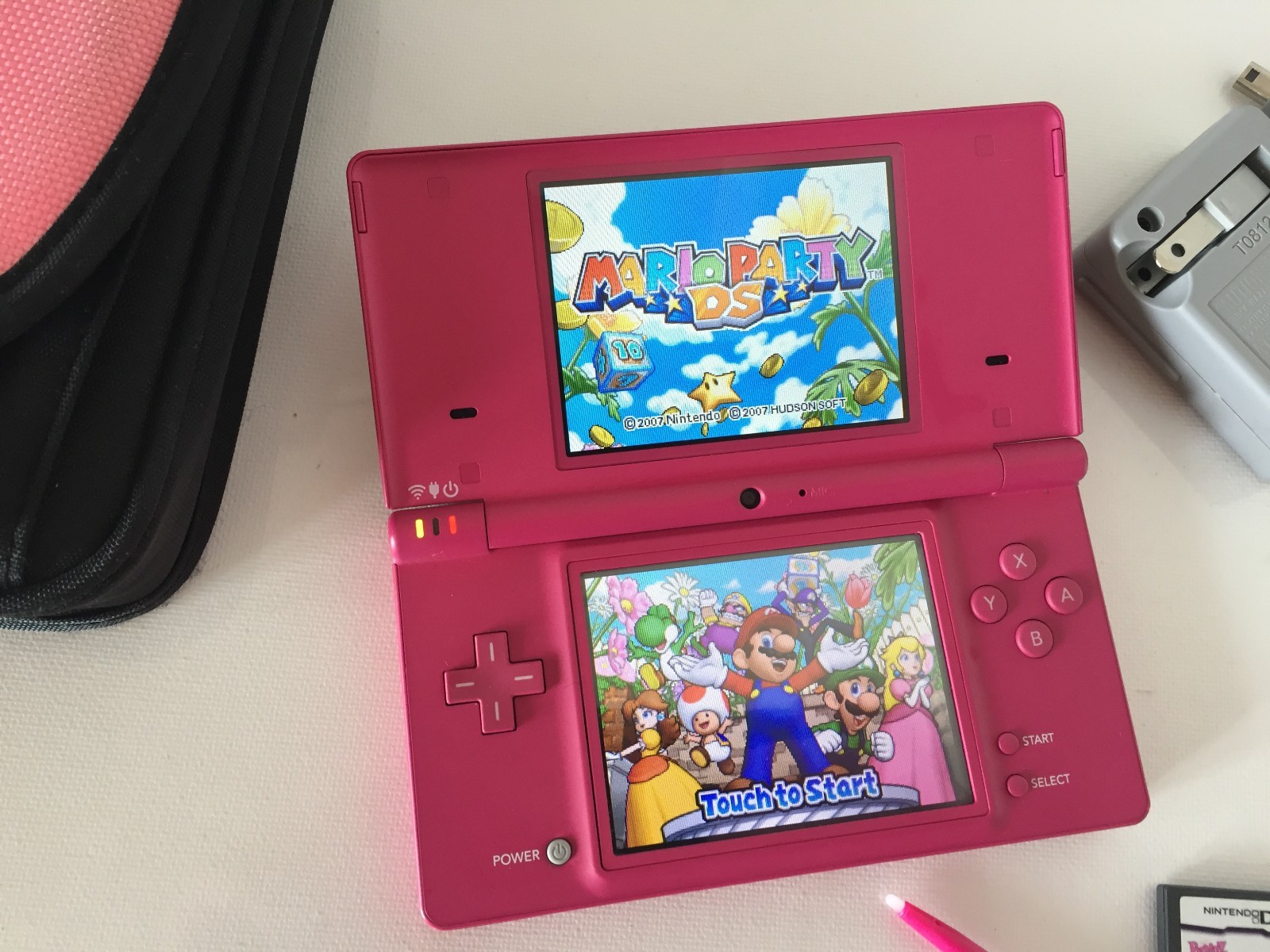 Nintendo DSi Hot Pink with Games Charger Case Stylus