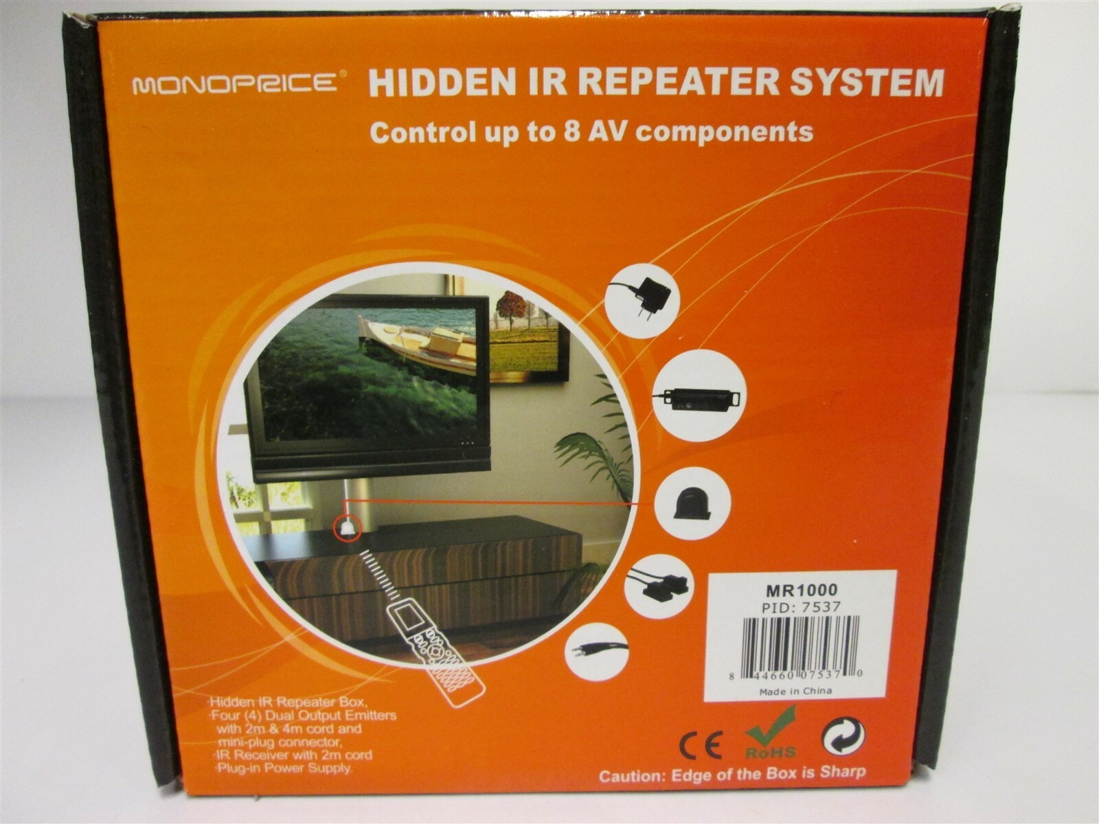 Monoprice 7537 Plug And Play Hidden IR Repeater System New