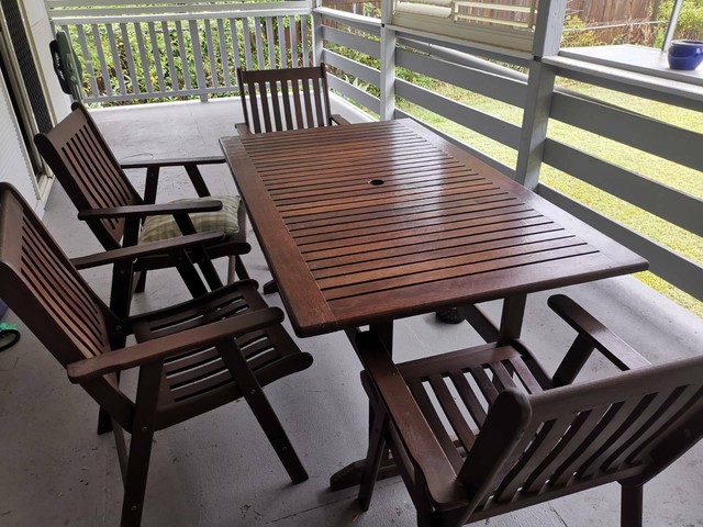 Solid Wood Outdoor Table with chairs in Excellent condition | Other