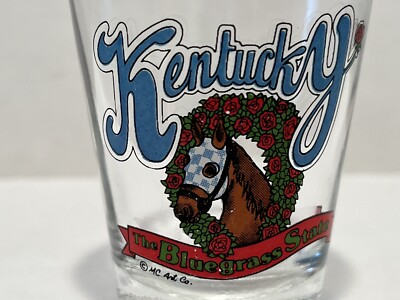 Vintage 1990's Kentucky Shot Glass The Blue Grass State Horse