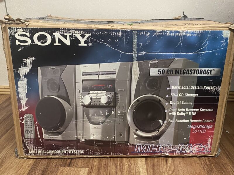 Sony MHC-MC1 IN BOX 50 CD CHANGER DUAL CASSETTE STEREO Sony MHC-MC1 IN BOX 50 CD CHANGER DUAL CASSETTE STEREO
