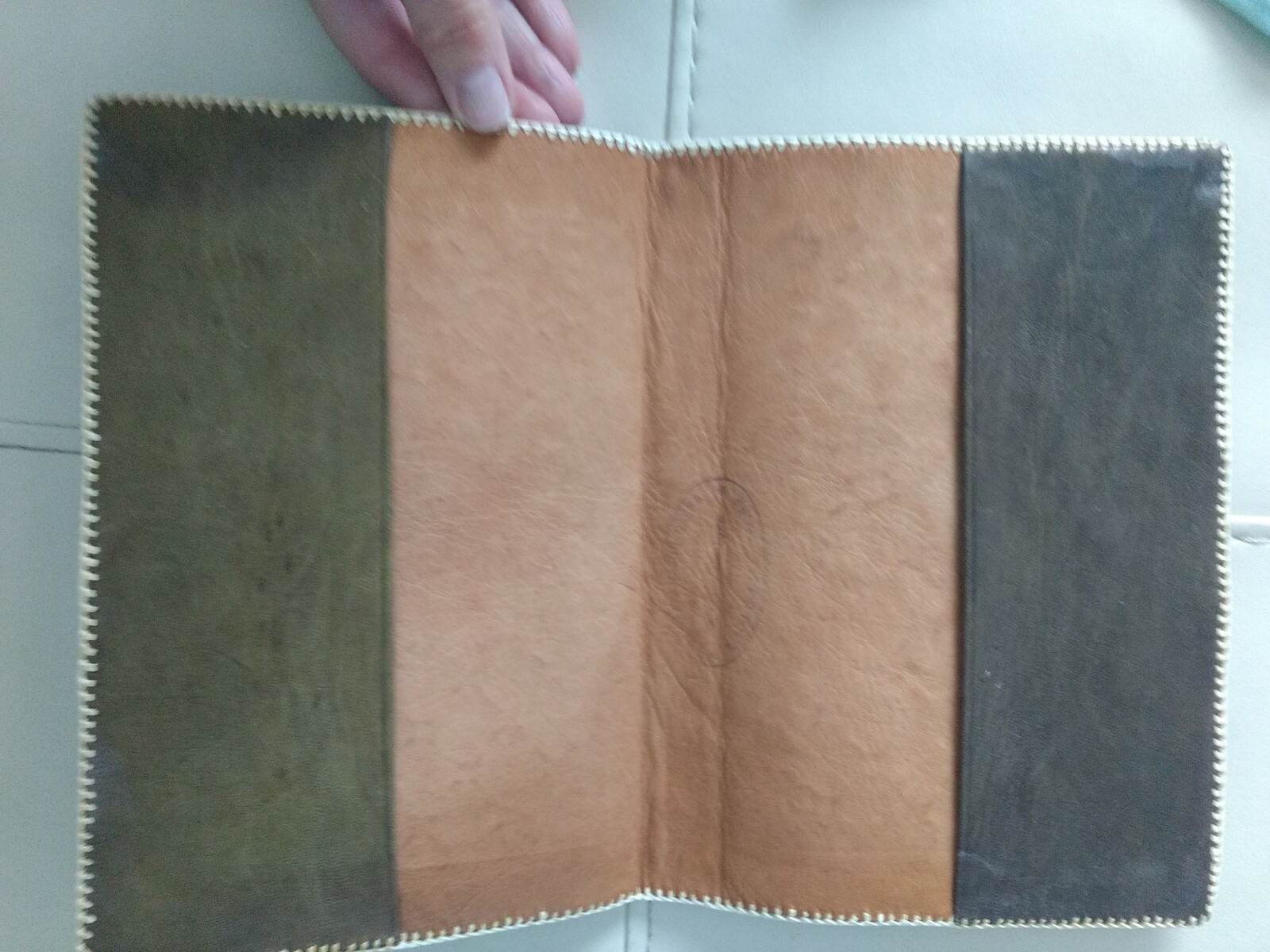 Vintage Handcrafted Book Cover Leather Look Embossed 5 1/2