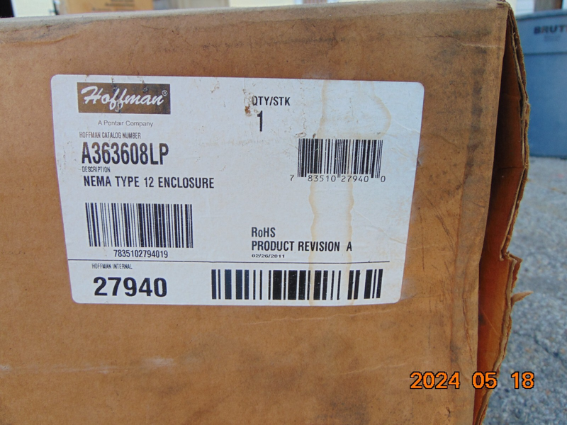 New Hoffman A363608LP Enclosures