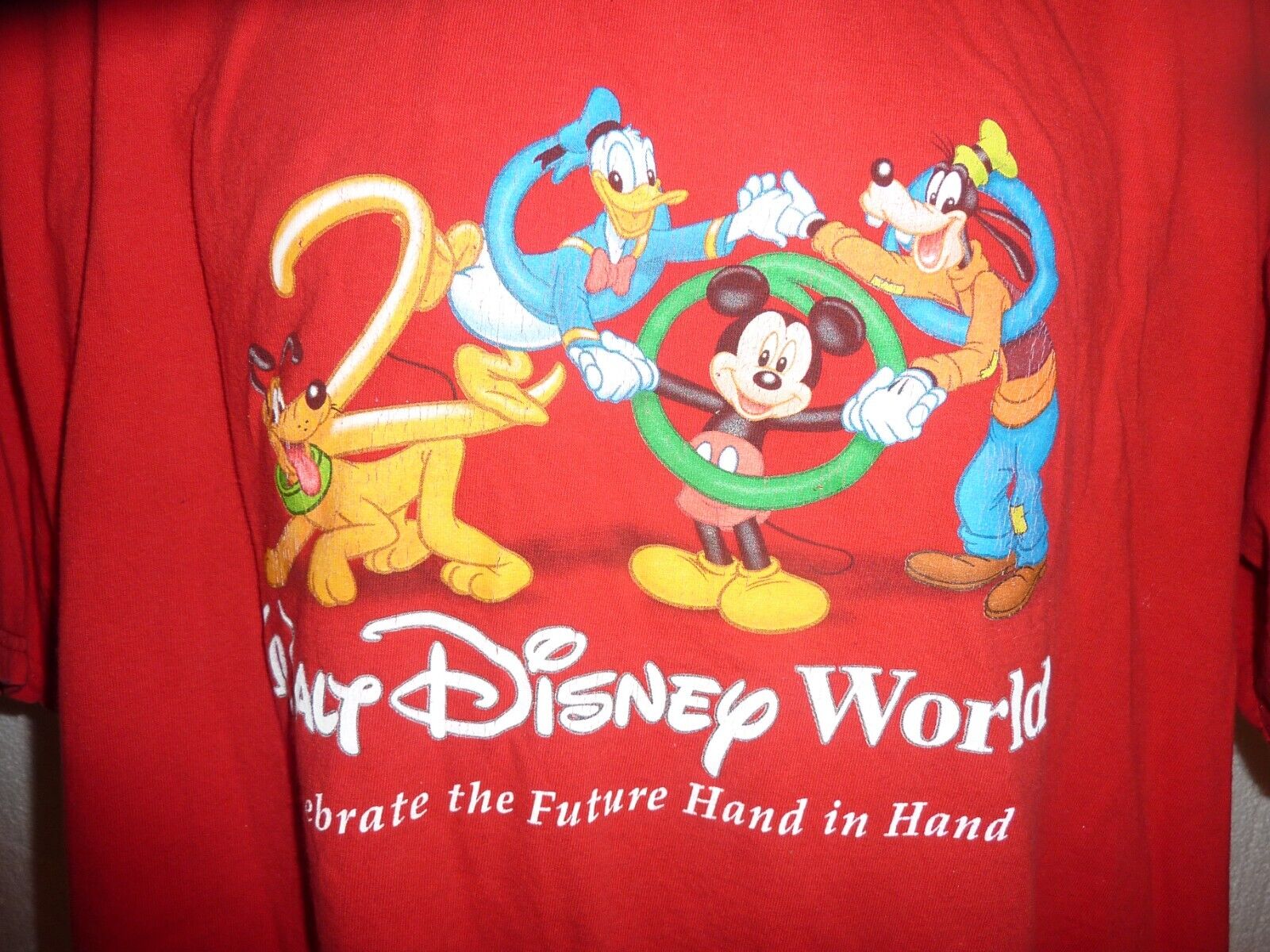 VTG Red Walt Disney World Celebrate The Future Hand In Hand