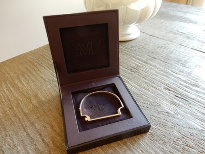 $295 New Monica Vinader Signature Thin Bangle Bracelet in Sterling Silver, Med