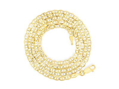 Pre-owned Nuragold 10k Yellow Gold Solid Womens 3mm Mariner Anchor Flat Link Chain Necklace 18"