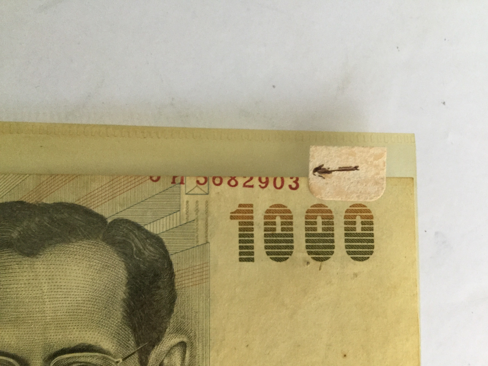 Thai Error Note 1000 Baht English Number Some Part Upper And Some Part Lower