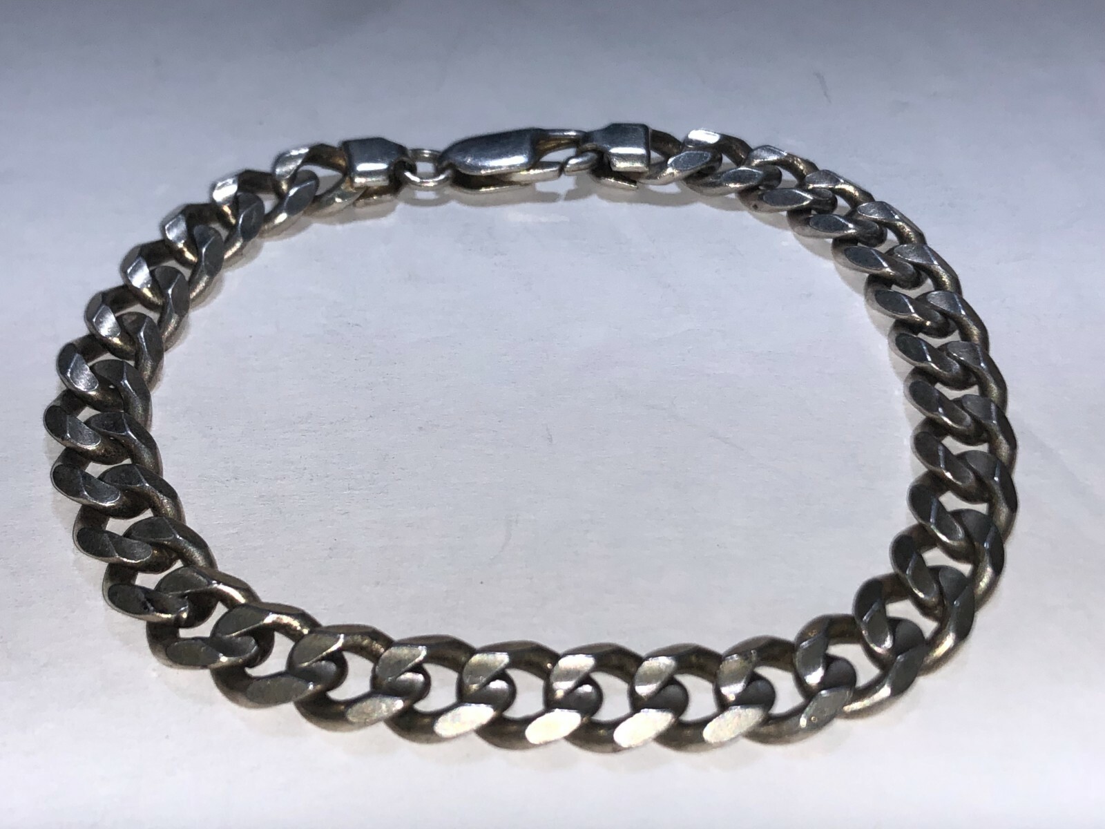 Old School Thick Chain Link Bracelet #2 Sterling Silver .925