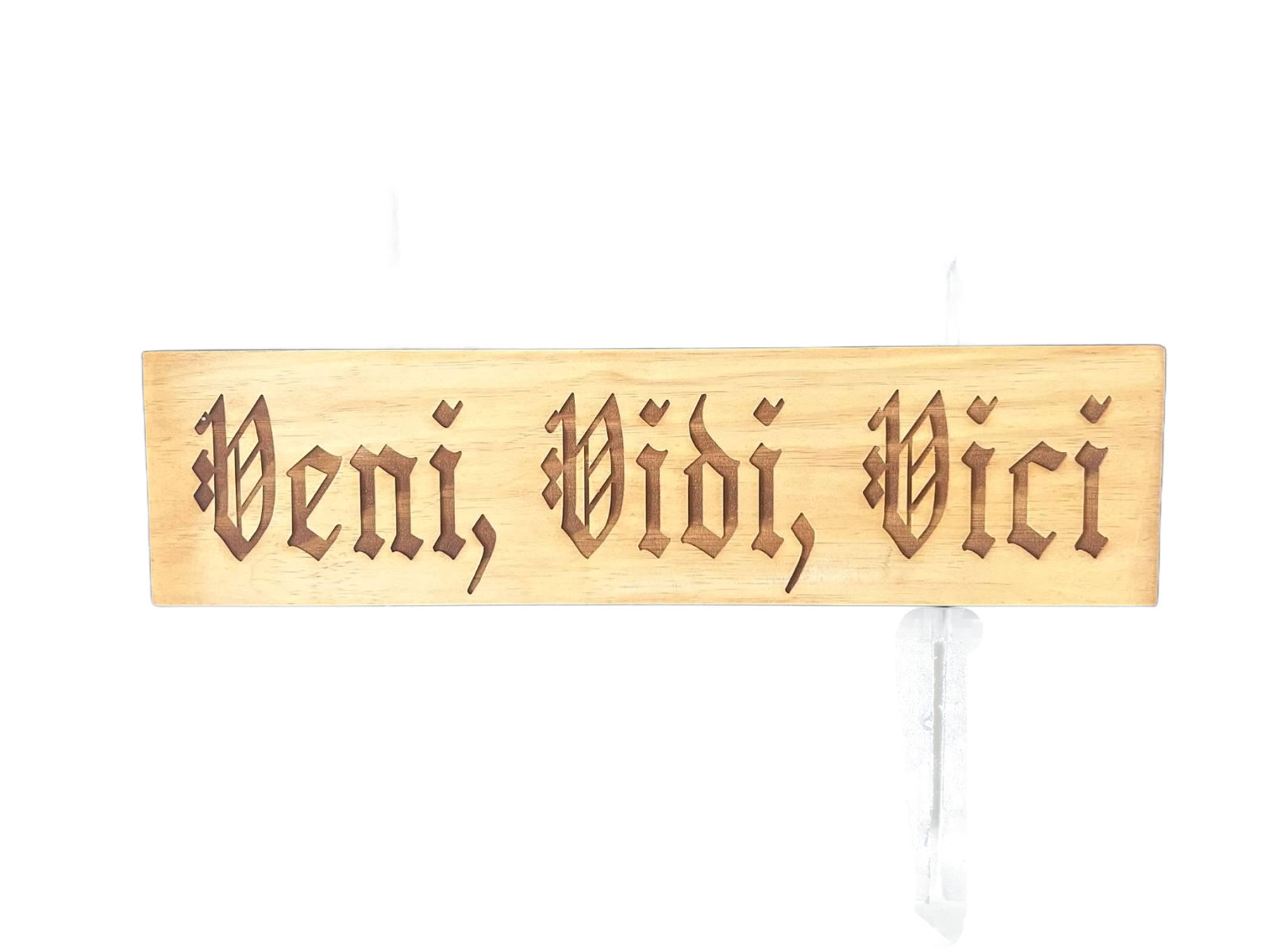 VENI VIDI VICI in Latin Engraved Sign Wooden Wall Julius Cae