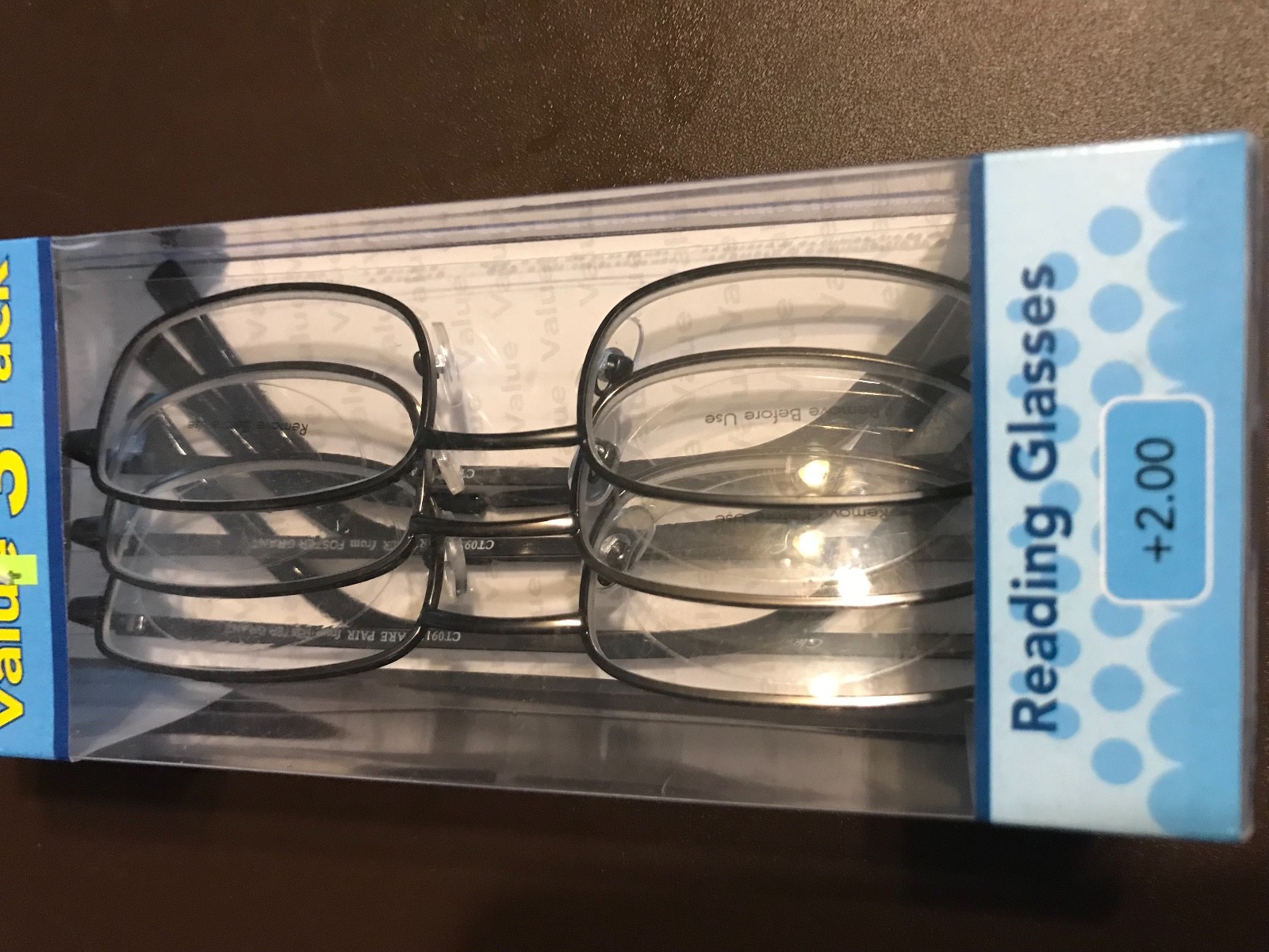 READING GLASSES 3 PAIR +2.00 THE BENEFITS OF READING GLASSES U CAN SEE CLEARLY