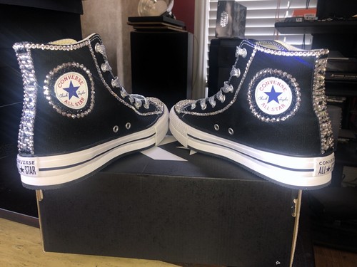 Pre-owned Converse Crystallized Greenbay  Bling-custom-made Any Team Any Sport Sz7-11 In Purple