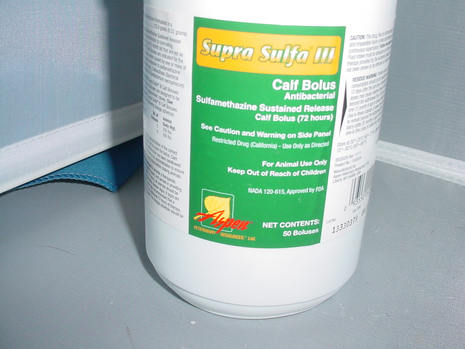 Supra Sulfa III Antibacterial Calf Bolus  Cattle  50 Count