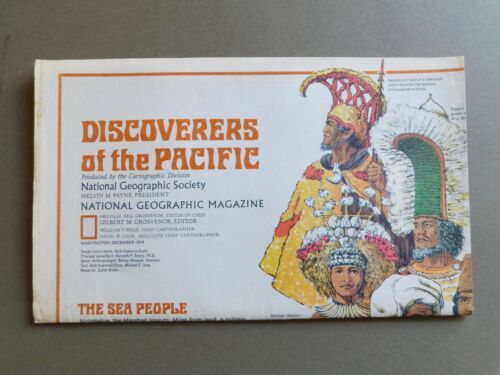 1974 National Geographic Map - Discoverers / Pacific Islands - 37 x 32.5 inches