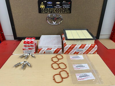 2014-2016 TOYOTA HIGHLANDER V6 OEM TUNE UP KIT SPARK PLUGS AIR & CABIN FILTERS