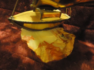 VINTAGE BRASS SAILBOAT BOAT SCULPTURE,SIGNED BY ARTIST..MARBLE BASE...LARGE