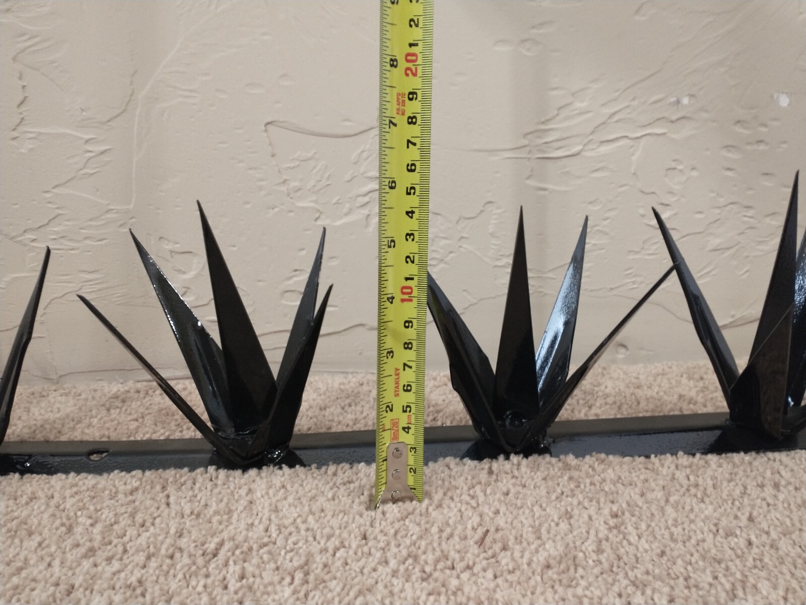 5 pc, 16.25 ft long, Steel Security Wall Spikes, Anti-Climb Metal,  5" tall