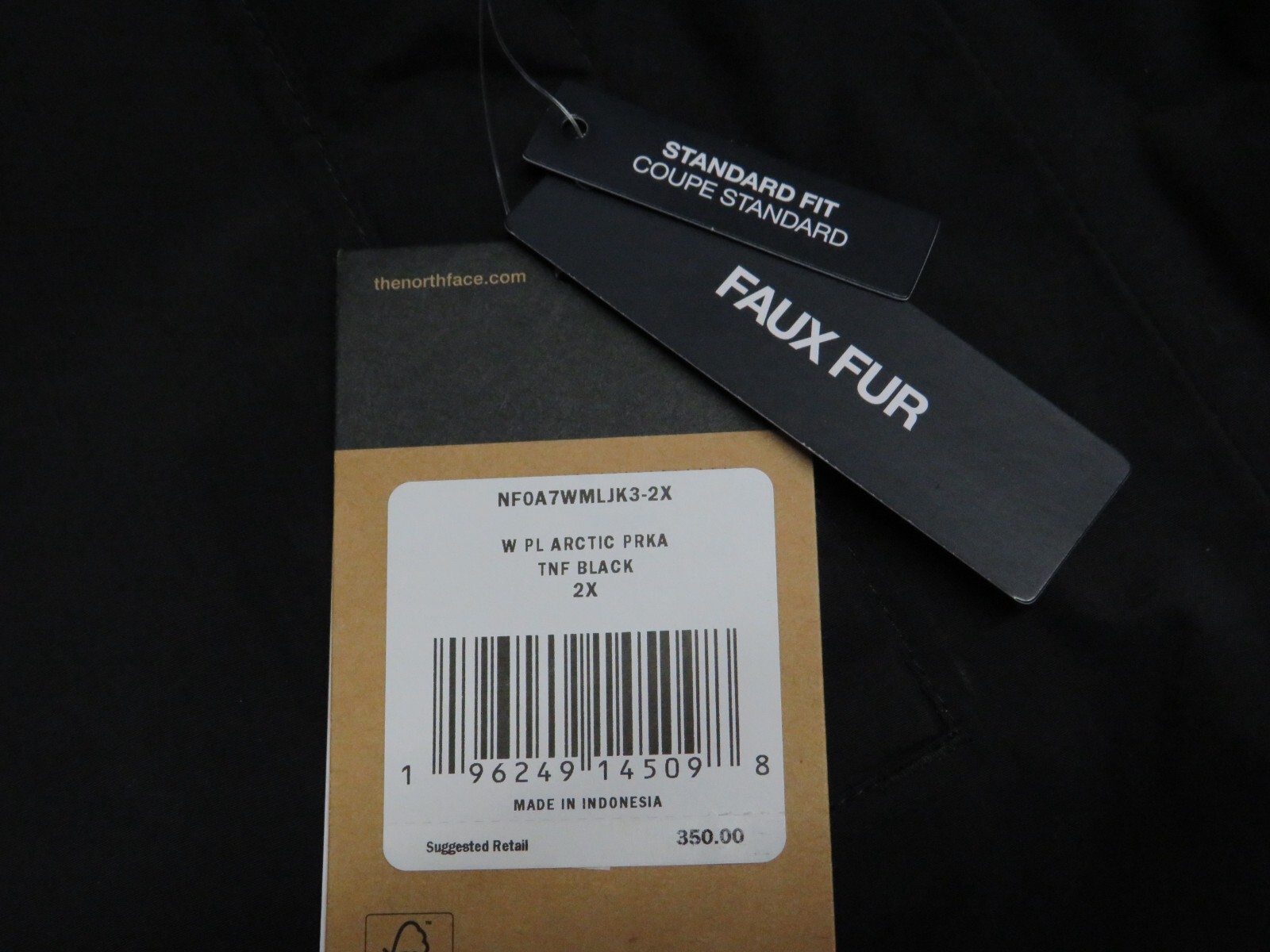 Pre-owned The North Face Womens Plus 2x  Arctic Parka Down Waterproof Winter Jacket Black In Tnf Black  / Tnf White Logo